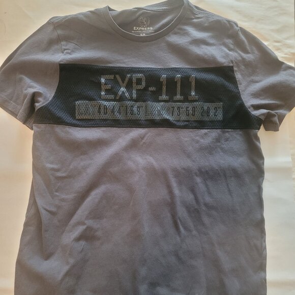 Express Graphic Design Netted Exp-111 Gray T-shirt SuperSoft Tee Great Condition - Picture 1 of 4